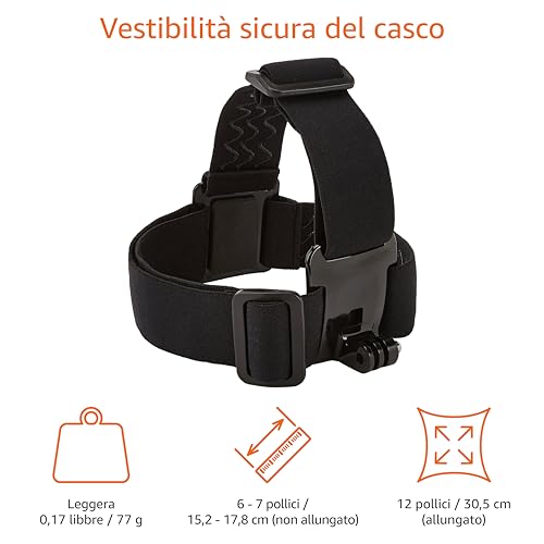 Amazon Basics Fascia da testa per fotocamera/videocamera GoPro, Nero - 2