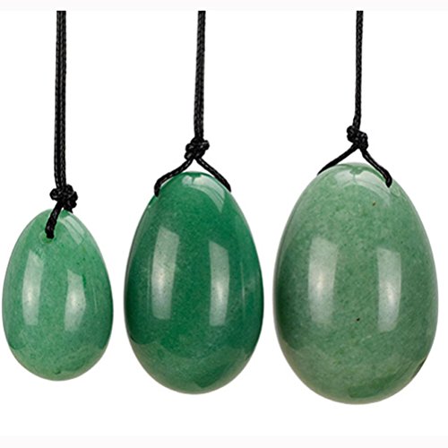 Top-Vra Yoni Eggs Jade Eggs Stone Massage Stone 3Pcs Natural Chakra Healing Yoga Exercise Eggs To Train Pc Muscles For Women Exercise- (Green Aventurine) #TOP2