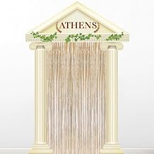Large Greek Party Porch Banner Roman Pillar Door Decoration Medieval Renaissance Wall Photo Backdrop Mythology Themed Decor for Birthday Wedding Wall Outdoor Party Supplies