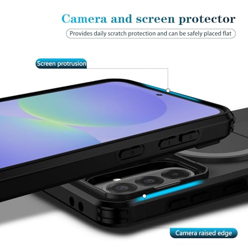 Image of ShieldTech MagStand Series Case for Samsung Galaxy A37 5G, Mobile Phone Cover with Sliding Camera Shield, Mag-Safe, Kickstand, Shockproof for Samsung Galaxy A37 5G - Black