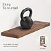 BAOBAB WORKSHOP Wood Floating Shelves, Bathroom Shelf 24 inch, Walnut Floating Shelf for Wall Mounted, Solid Wooden Wall Shelves for Bedroom Kitchen, Walnut Finish, 24 x 6.7, Set of 2