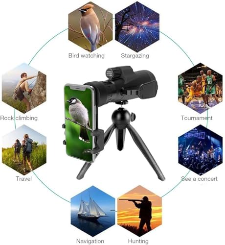 Image of 1Set, High Magnification 10-30x50 Monocular Telescope | Long Distance Zoom, Waterproof | Includes Tripod & Mobile Stand | Ideal for Birdwatching, Hunting, and Camping.