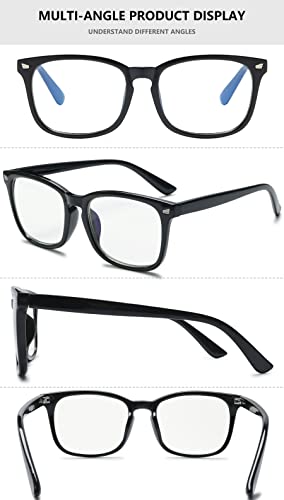 Lanomi Stylish Rectangle Reading Glasses 1.0 1.25 1.5 1.75 2.0 2.5 2.75 3.0 3.5 Womens Men Blue Light Blocking Computer Glasses Lightweight Reader Eyeglasses Bright Black Frame Reading Glasses 0 - Image 3