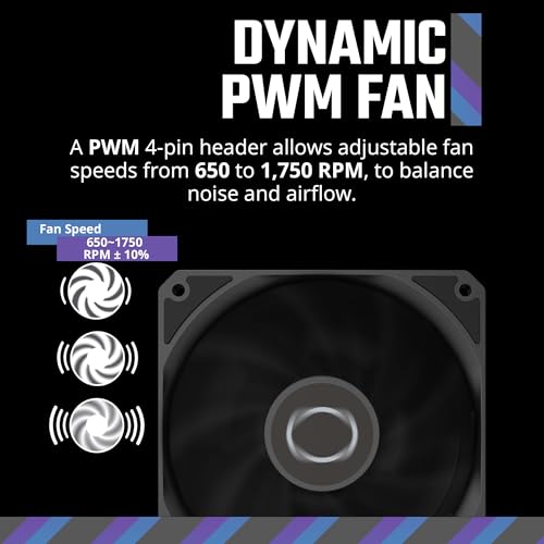 Image of Cooler Master MF120 Lite Black Case|Liquid Cooler|Air Cooler Fan, 120mm Fan, Dynamic PWM 1,750 RPM, Air Balance Blades, Hybrid | PBT Frame