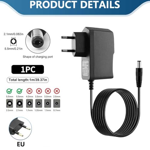 Image of 12.6V 1A Power Adapter LED Lamp with Flashlight Power Tools Lithium Battery Electrical Universal Charger Ac Dc Power Adapter (1Pcs 12V 1Amp DC Power Adapter)