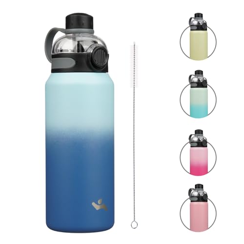 Image of Konokyo 32 oz Insulated Stainless Steel Water Bottle with Straw Lid