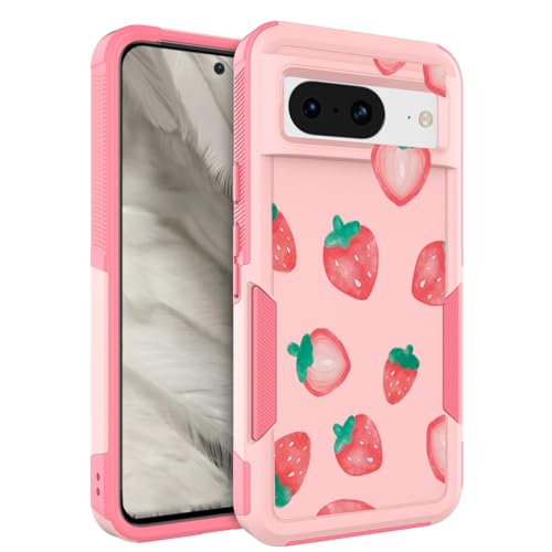 Coque Pixel 8 anti-rayures silicone souple ajustée motif fraise