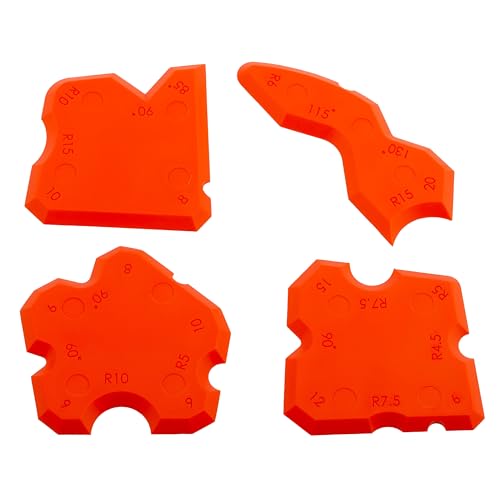 MIVOS Juego de alisadores de juntas 4 piezas - Juego de alisadores de juntas para silicona y acrílico - Rascador de juntas de azulejos - Rascador de silicona para juntas - Quitajuntas de silicona