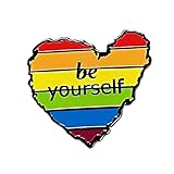 Be Yourself LGBT Flag Rainbow Heart Brooch Pride Lesbian Gay Enamel Pins Clothes Bag Lapel Pin Badge Jacket Hat Backpack Accessory Jewelry