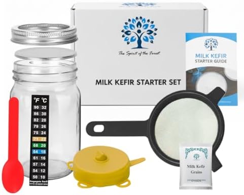 Original Milk Kefir Lebanese Starter COMPLETE SET w/ Grains - Active Probiotic Starter Cultures Easy Care Culture Bulgaros De Leche Reusable NO Loss Of Nutrients Natural, Non GMO, Gluten Free HomeMade