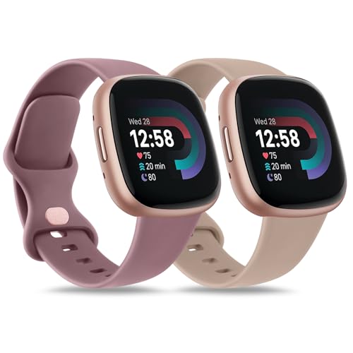 AK 2 Pack Bracelet pour Fitbit Versa 4/Sense 2/Fitibit Versa 3/Sense pour Femmes Hommes,Bracelet de Remplacement Réglable pour Fitbit Versa 4/Sense 2/Versa 3/Sense...