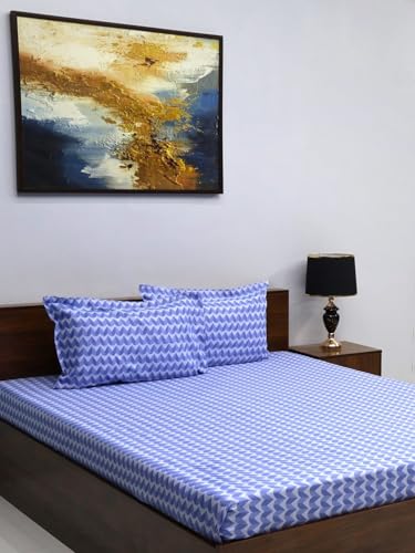 Bombay Dyeing Vista 144 TC Microfiber Light Blue Queen Size Bedsheet with 2 Pillow Covers (B0D6KR5B6M) Amazon Price History, Amazon Price Tracker