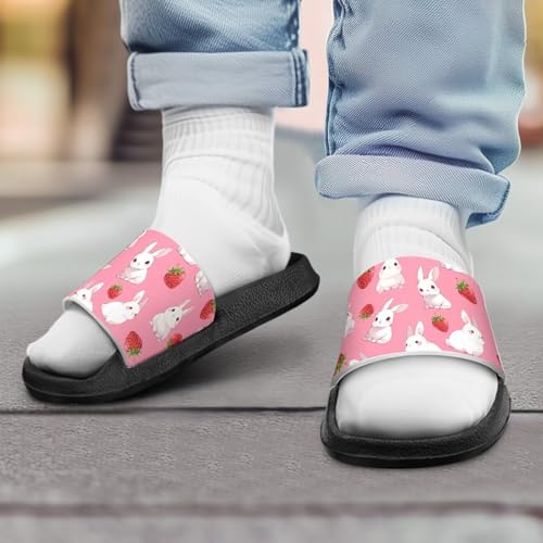 JoyLamoria Bunny Print Sandals House Slides Kids Unisex Cloud Cushioned Non-Slip Open Toe Indoor Outdoor Comfy Summer3