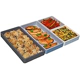 Sandunes Silicone Sheet Pan Dividers for Oven Cooking & Meal Prep - Easy to Clean Nonstick Bakeware Set - 4 Silicone Baking Tray Dividers for Oven, Air-fryer, Microwave & Dishwasher-Safe