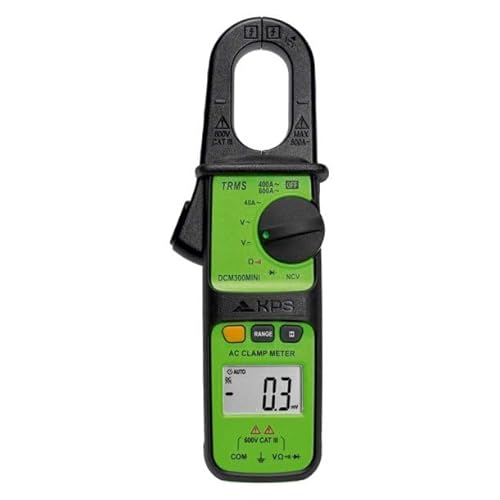 KPS 788913 - Pinza amperimétrica profesional AC/DC 600 A TRMS y NCV, DCM350 Mini, negro/verde