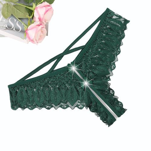 Avidlove Lingerie for Women Lace Cheeky Thong Panties Matching Underwear for Couples Dark Green