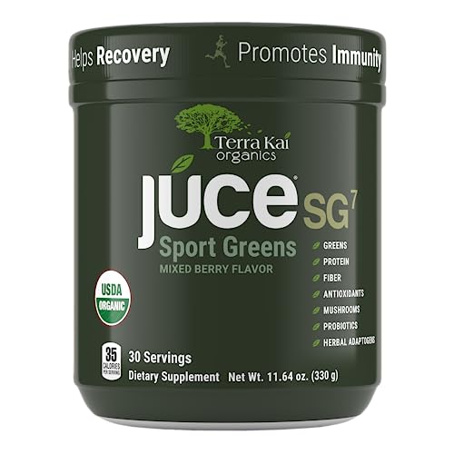 TERRA-KAI-ORGANICS-SG7-Sports-Greens-Organic-Green-Juice-Powder-Powdered-Superfood-Protein-Antioxidants-Mushrooms-Probiotics-for-Gut-Health-Mixed-Berry-Flavor-30-Servings
