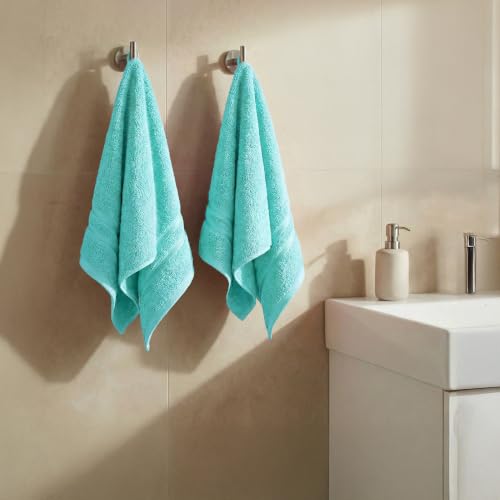Image of MYTRIDENT Trident Hand Towels, 100% Cotton, Highly Absorbent, Super Soft, 2 Piece Hand Towel Set, 400 GSM, Hand Towel Set of 2,Gym - Spa Towel, Comfort Living Towel-Sea Green | Highly Absorbent, Super Soft, Gym Towel, Spa Towel, Comfort Living