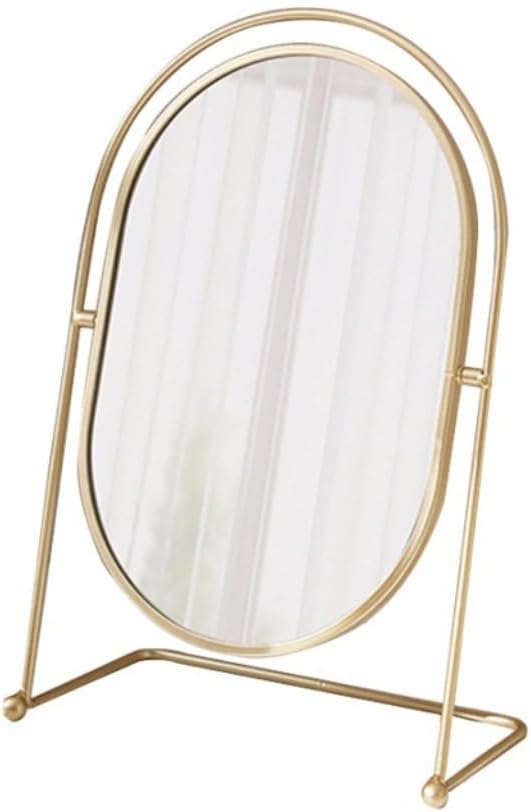 FMURY Makeup, Bedroom Desktop, High-Definition, Rotatable Circular, Dressing and Home Beauty Princess