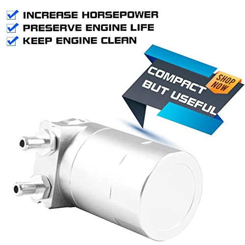 Rulline Universal 350Ml Oil Catch Can Tank 0046 Aluminum Polish Baffled Reservoir Silver #TOP1