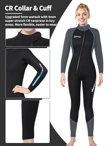 Image of Owntop 5mm Wetsuit for Men Women, High Stretch Warmth Neoprene Suit