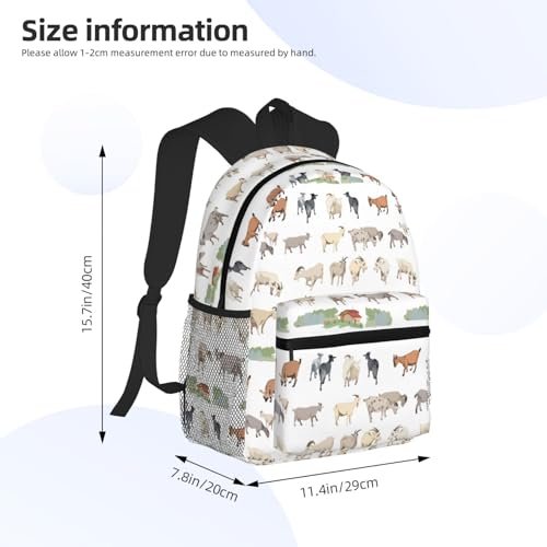 Travel Laptop Backpack for Men Women - Painted Cute Goat Water Resistant Beach Backpack, Lightweight Backpack with Laptop Compartment, Travel Backpack with Adjustable Carry Straps2
