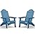 MXIMU Folding Adirondack Chair for Outdoor: Easy to Assemble and Comfortable Adirondack Chairs Set of 2 - All Weather Composite Plastic Chair for Outside Fire Pit Patio Lawn Garden Backyard Use(Navy)