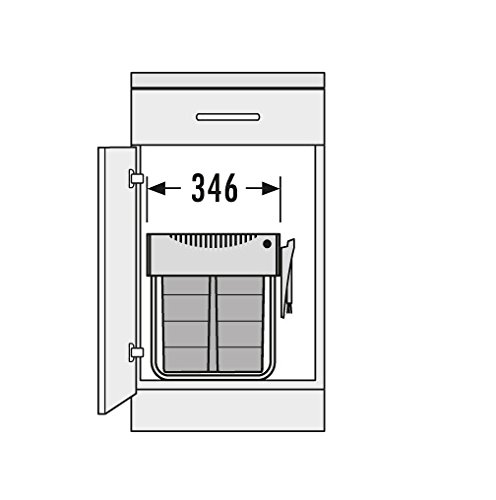 Hailo Tandem Space Saving Cuisine Poubelle, Plastique Gris Clair Gris One Size 40 L Poubelle 24873356