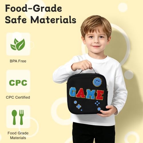 Image of Kids Lunch Box with Lunch Bag Bento (GameBlack)