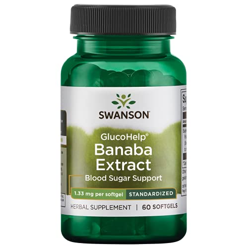 Swanson Glucohelp Banaba Extract 1.33 Milligrams (Std To 18%) 60 Sgels #TOP24
