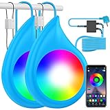 LED Poolbeleuchtung Unterwasser für Aufstellpool, 20W RGB Dimmbar Farbwechselnde Einhänge Poolscheinwerfer mit APP-Kontrolle, Kompatibel für Stahlrahmen & Stahlwandpool,IP68 Wasserdicht,8m Kabel,12V