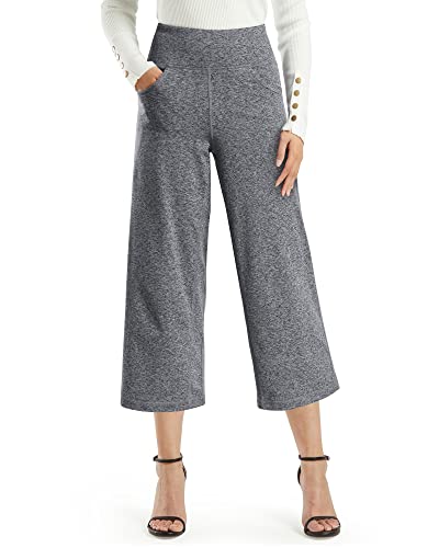 Image of Promover 14 inch /21 inch /23 inch /25 inch Inseam Capri Pants for Women Wide Leg Yoga Cropped Pants with Pockets Loose Casual Summer Pant