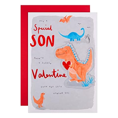 Hallmark Son Valentine's Card with Dinosaur Design Cover