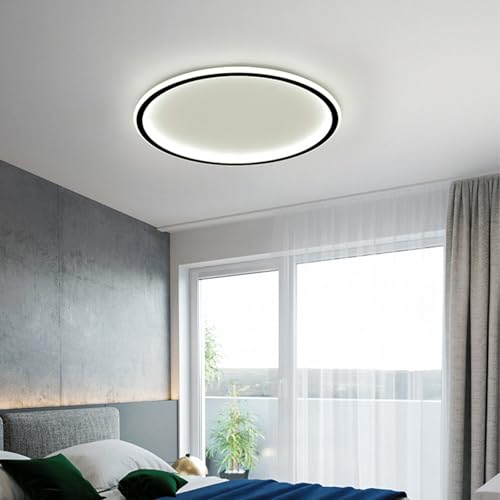 Plafonnier LED dimmable noir de 50cm avec télécommande moderne - 4