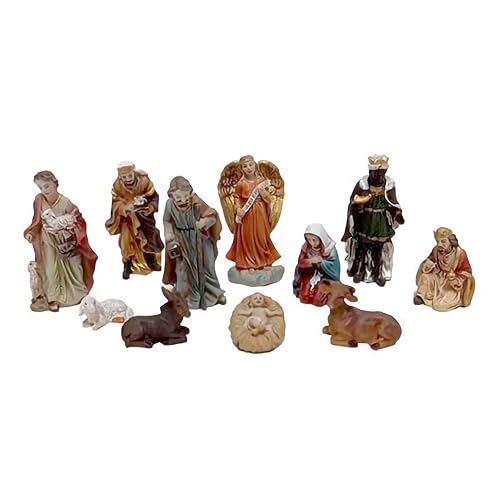 ICE TOYS Set Mini-Krippenfiguren aus Polyresin Größe 5 cm 11 Stück...