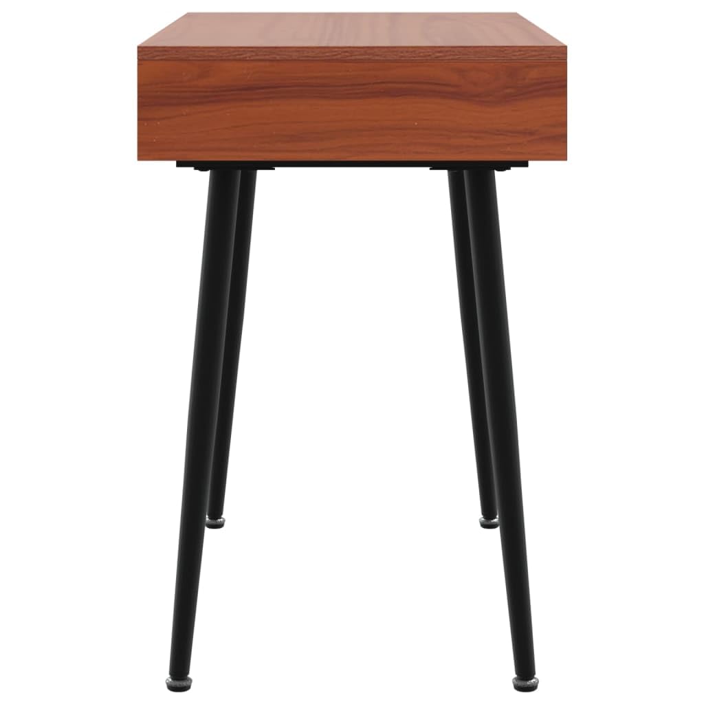 Scrivania Porta Computer con Cassetto Marrone 110x50x75 cm | Tavolo da lavoro salvaspazio per studio o ufficio, con piedini regolabili e solida struttura in metallo.