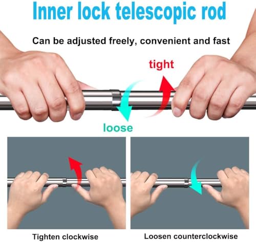Sinzau 22.5-39.5 inches Extendable Wardrobe Rod, Stainless Steel Wardrobe Rail Tube with End Sockets