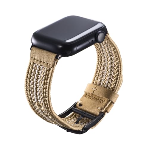 [Knot THE STRAP] �������݂Ђ� �A�b�v���E�H�b�`�p �o���h Series 1/2/3/4/5/6/7/8/9/10/SE/SE2/Ultra/Ultla2 �����Y ���f�B�[�X ���U�[�x���g �iIvory(Black),38mm/40mm/4