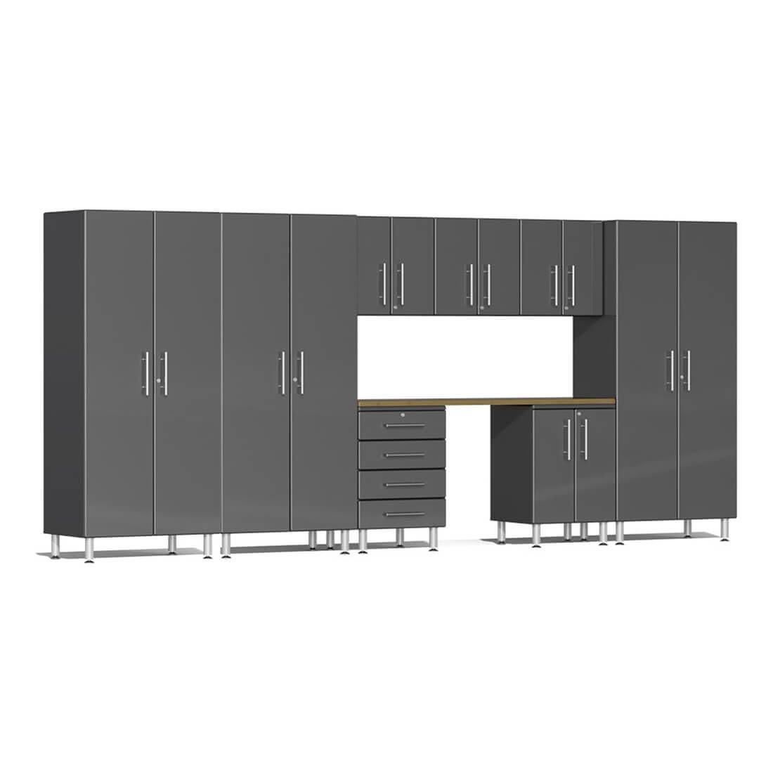 Ulti-MATE UG26092G 9-Piece Cabinet Kit with Bamboo Worktop in Graphite Grey Metallic