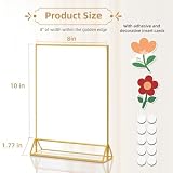 PPH-Sisy 8X10 Gold Frames Double Sided Acrylic Sign Holder Tabletop Picture Frames Vertical Display Stand for Photos Wedding School Home,Set of 6