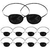 BCOATH 10 Stück Augenklappe für Erwachsene Atmungsaktive Wiederverwendbare Augenklappen aus Weichem Satin Lichtundurchlässig Komfortabel für Schlaf Therapie Amblyopie und Cosplay Links