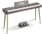 Donner OURA DDP-60 88 Clé numérique de piano, Piano électrique avec 88 Clés sensibles à la vélocité, 128 Des voix, 83 Des rythmes, 8 Effets de la réverbération, inclure 3 Pédales de style piano, Stand, Gris classique