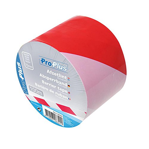 Preisvergleich Produktbild Absperrband 100 Meter Flatterband B75mm Warnmarkierung 30mu Warnband Trassenband für Absicherung Farbwahl Flatterband (rot, weiß)
