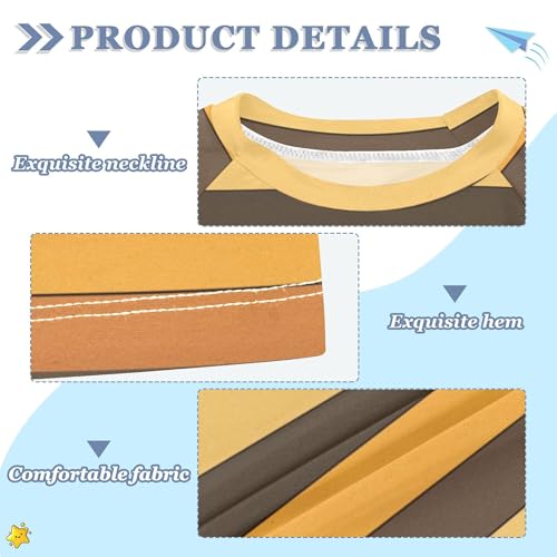 Brown Stripe Boy Bathing Suit Short Sleeves Athletic Shirt Swimwear Beach Tops 3T3