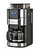 Barista Kaffee & Technik Macchina da caffè con macinino in vetro, con caraffa in vetro per fino a 10 tazze grandi, per chicchi di caffè e caffè in polvere [acciaio INOX]