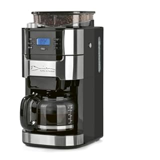 Barista Kaffee & Technik Macchina da caffè con macinino in vetro, con caraffa in vetro per fino a 10 tazze grandi, per chicchi di caffè e caffè in polvere [acciaio INOX]