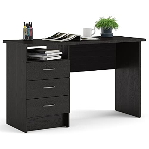 Tvilum, Black Woodgrain Whitman Desk With 3 Drawers #TOP6