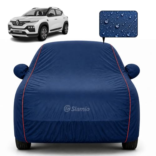 Image of Premium 100% Waterproof Car Cover for Renault's Kiger 2021-2026 Models | All-Weather, UV & Dust Protection | Heavy-Duty 3-Layer Fabric | Custom Fit with Mirror & Antenna Pockets | Navy Blue