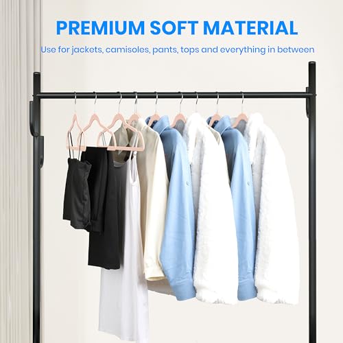 Cintres antidérapants rose Simple Deluxe pour placards | Lot de 50