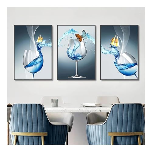 Art mural abstrait pour habiller un grand mur vide de salon avec trois affiches de 40x60 cm